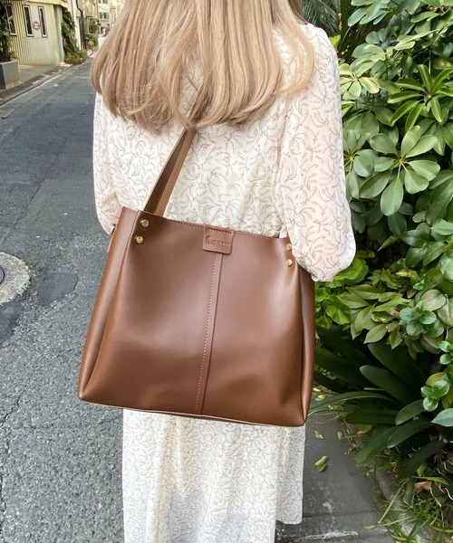 美品♡A4可♡オールレザー♡イルビゾンテ 2way ショルダー トートバッグ トートバッグ 「A4サイズ対応」大容量 2WAYフェイクレザー ショルダー