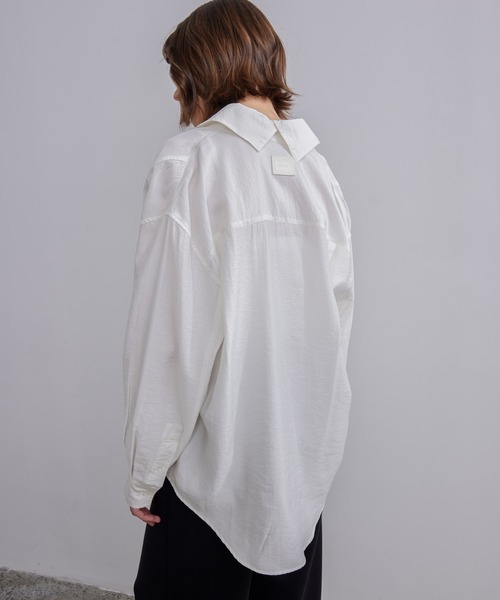 ブラウス シャツ 「ELOOPS」2WAY楊柳風ナローシャツ レディース