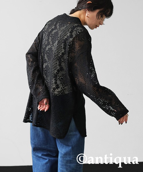 ブラウス シャツ メッシュレースタンクトップス / Mesh Lace Tank TOPS レディース antiqua ブラウス シャツ メッシュレーストップス レディース