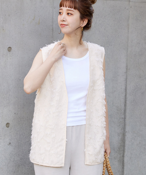 【R313】unnumber カットジャガードジレ ベスト B.C STOCK ベスト カットジャカードジレ レディース : ZOZOTOWN