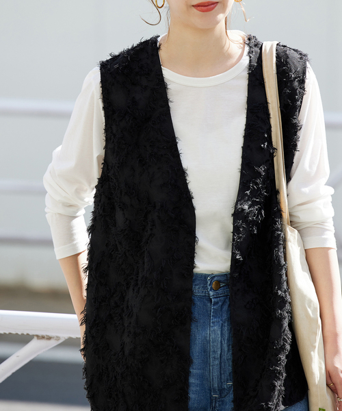 【R313】unnumber カットジャガードジレ ベスト B.C STOCK ベスト カットジャカードジレ レディース : ZOZOTOWN