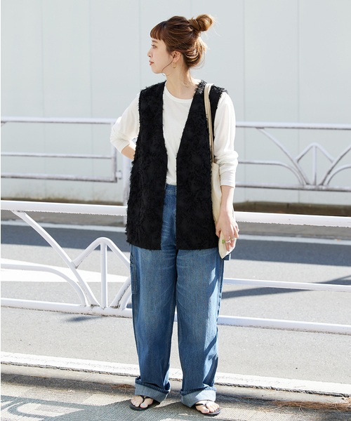 【R313】unnumber カットジャガードジレ ベスト B.C STOCK ベスト カットジャカードジレ レディース : ZOZOTOWN