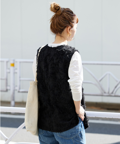 【R313】unnumber カットジャガードジレ ベスト B.C STOCK ベスト カットジャカードジレ レディース : ZOZOTOWN