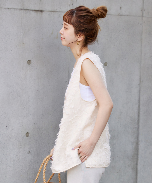 【R313】unnumber カットジャガードジレ ベスト B.C STOCK ベスト カットジャカードジレ レディース : ZOZOTOWN