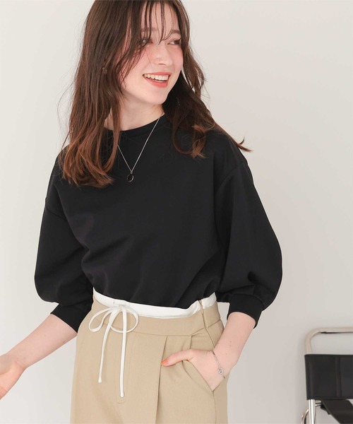 tシャツ タックスリーブカットソートップス レディース titivate tシャツ タックスリーブカットソートップス レディース
