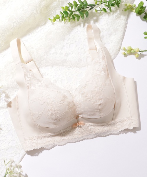 Lace Ladies ブラジャー フロントレース 脇高 ノンワイヤー