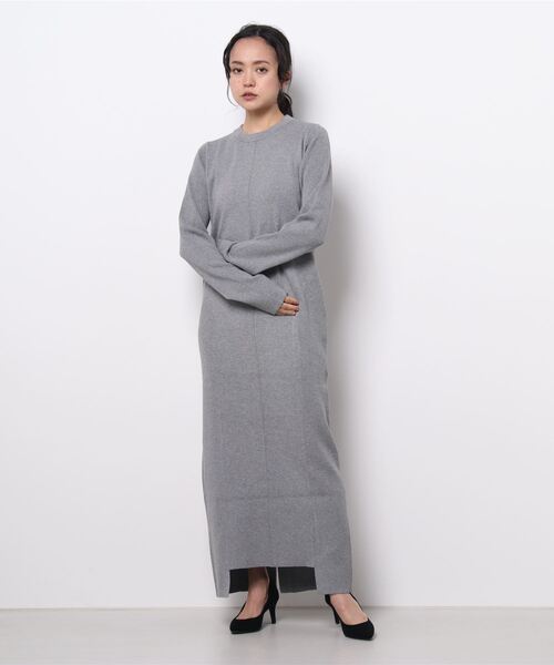 UN3D.」 ニットワンピース 38 グレー レディース : 84045992  
