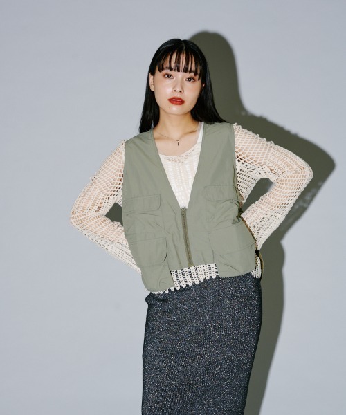 ベスト ジレ 「MAGASIN DE MODE Onjna」Short tactical vest / ショートタクティカルベスト trc レディース MAGASIN DE MODE Onjna ベスト ジレ 「MAGASIN Onjna」Short