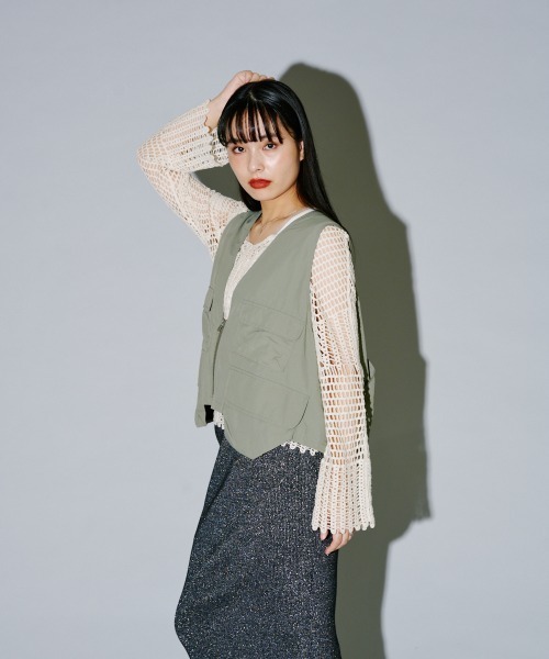 terrace ベスト ジレ ナイロン ショート丈タクティカルベスト