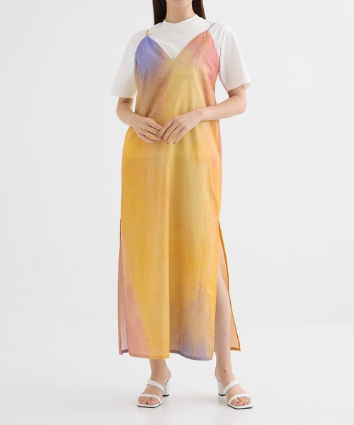 ワンピース 「SATORU SASAKI/サトルササキ」PRINTED SLIP DRESS/プリントキャミソールワンピース/キャミワンピの画像