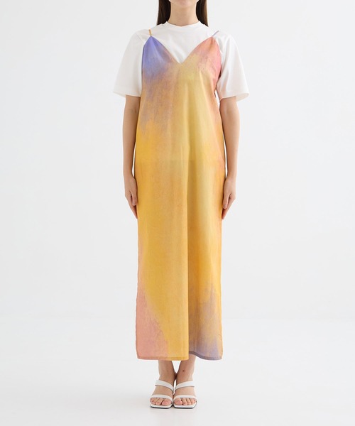 ワンピース 「SATORU SASAKI/サトルササキ」PRINTED SLIP DRESS/プリントキャミソールワンピース/キャミワンピの画像
