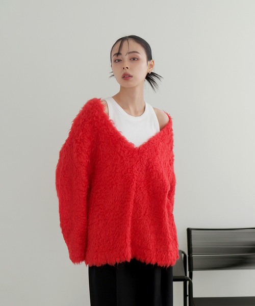LIAN（リアン） ニット セーター シャギーVネックニットトップス