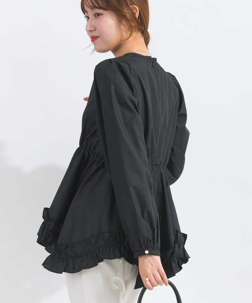 PICCIN PERLA ブラウス シャツ 裾フリルパフスリーブブラウス