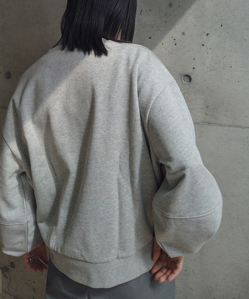 トレーナー スウェット オーガンジースリーブスウェットトップス レディース FREAK'S STORE トレーナー スウェット 限定展開 オーガンジー