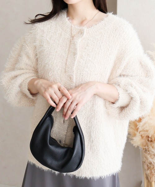カーディガン シャギーUネックカーデ レディース Social GIRL カーディガン シャギーUネックカーデ レディース