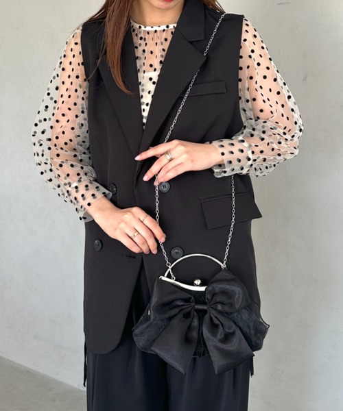 黒ベルベットリボンパーティーバッグ repetto レペット ショルダーバッグ Petit Cabas B0380TR
