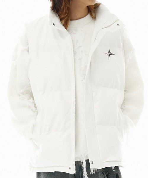 【正規品】  ホワイト ダウンベスト Theater code ダウンベスト ベスト Heavy Vest/ヘビーベスト 中綿入り