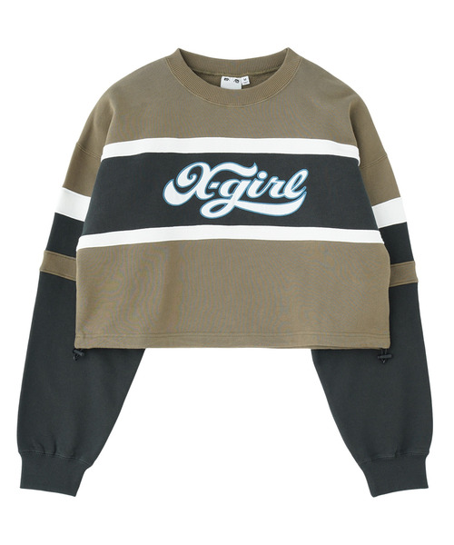 トレーナー スウェット CHEERFUL LOGO CROPPED SWEAT TOP レディース X-girl トレーナー スウェット CHEERFUL LOGO CROPPED SWEAT TOP