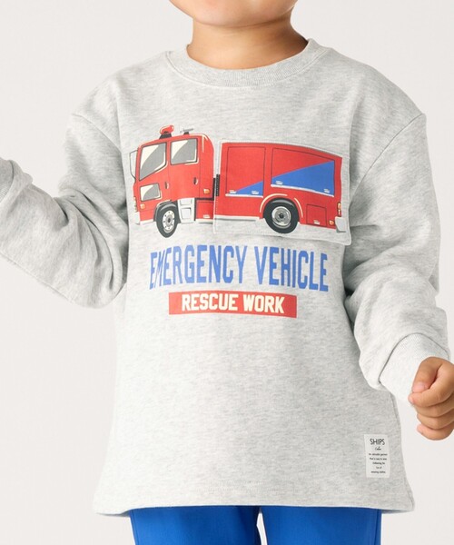 現行品　familiar 赤 消防車 トレーナー　100cm Sn't Kids 働く車 トレーナー 100 110 120 キッズ 消防車 救急車