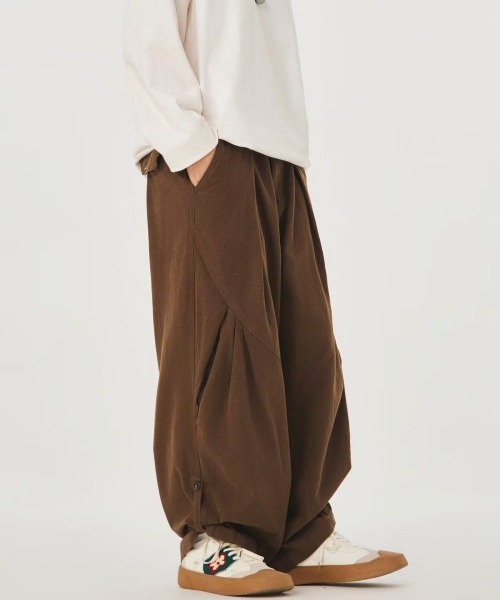 FreeZone カーゴパンツ ギャザーデザインキャロットパンツ メンズ