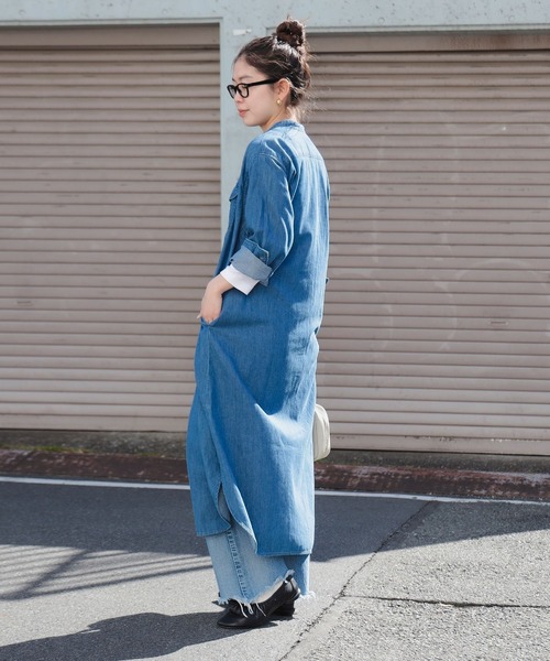 Lee シャツワンピース 「別注」Lee / デニム シャツ マキシ