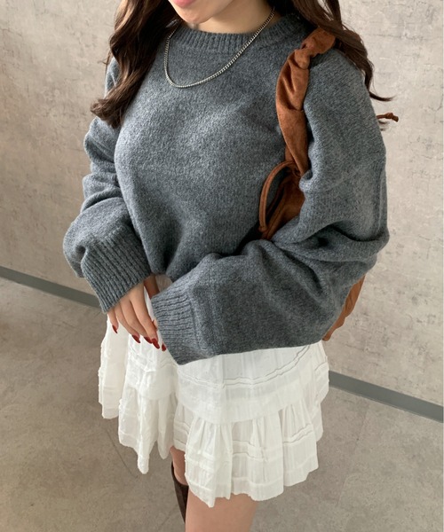 link lot セーター ニット 「秋冬」オーバーサイズカラークルーネック