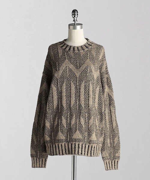 ニット セーター 「LOEFF」MURAL ジャガード ニット プルオーバー UNISEX レディース メンズ