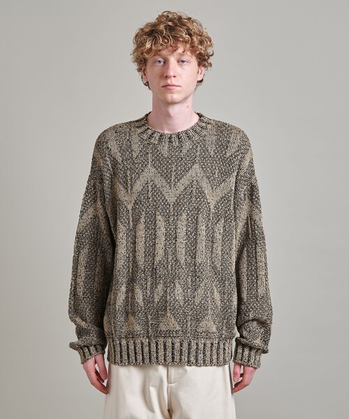 ニット セーター 「LOEFF」MURAL ジャガード ニット プルオーバー UNISEX レディース メンズ LOEFF ニット セーター 「LOEFF」MURAL ジャガード プルオーバー