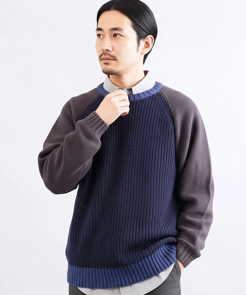 JIGGYS SHOP（ジギーズショップ） セーター ニット 3色配色 ローゲージ