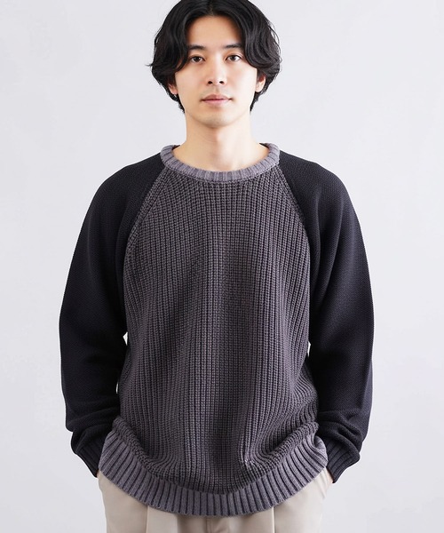 JIGGYS SHOP（ジギーズショップ） セーター ニット 3色配色 ローゲージ