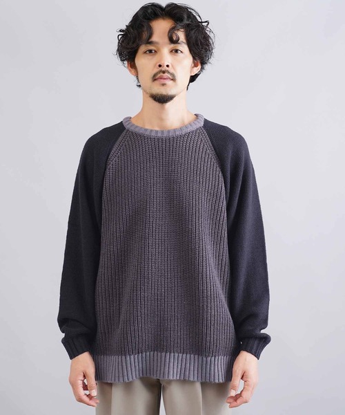 JIGGYS SHOP（ジギーズショップ） セーター ニット 3色配色 ローゲージ