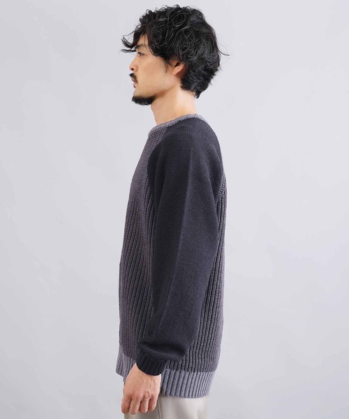 JIGGYS SHOP（ジギーズショップ） セーター ニット 3色配色 ローゲージ