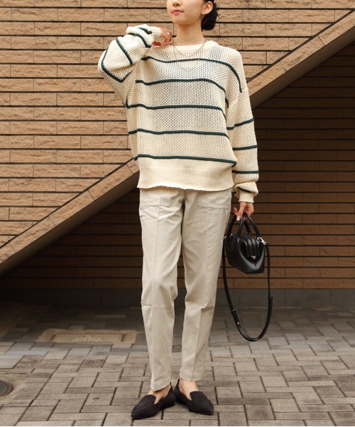 ニット セーター THE SHINZONE/シンゾーン　コットンリネンメッシュストライプニット　COTTON LINEN MESH STRIPED K THE SHINZONE ニット セーター SHINZONE/シンゾーン コットン