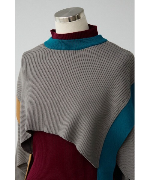 【PLUS】カラーブロックレイヤードセットニット/レディース/トップス ニット  長袖 ブランド AZUL PLUS【SALE】 PLUS（AZUL BY MOUSSY） ニット セーター 「PLUS」カラー