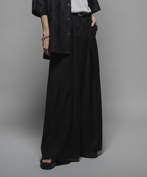 Casper John スラックス Shadow stripe baggy slacks/シャドー