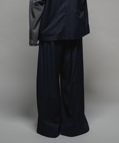 Casper John シャドーストライプバギースラックス Sサイズ ブラック Casper John スラックス Shadow stripe baggy slacks/シャドー