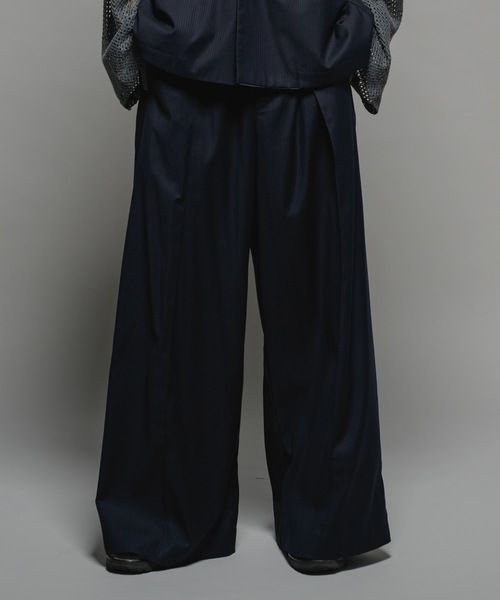 ストライプ バギースラックス ネイビー sullen hype ウエスタンストライプバギースラックス[Black] – Noen
