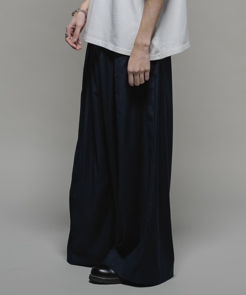 Casper John シャドーストライプバギースラックス Sサイズ ブラック Shadow stripe baggy slacks/シャドーストライプバギー
