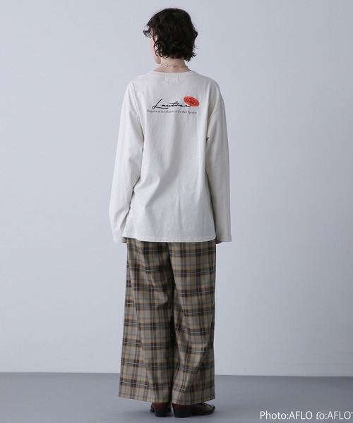 tシャツ (CREOLME)グラフィックロングTシャツ レディース ROSE BUD tシャツ (CREOLME)グラフィックロングTシャツ