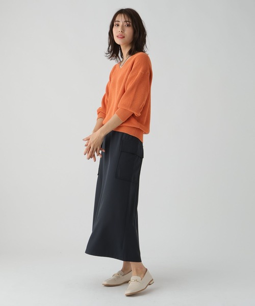 「Elura」 Vネックニット LARGE オフホワイト レディース_画像6