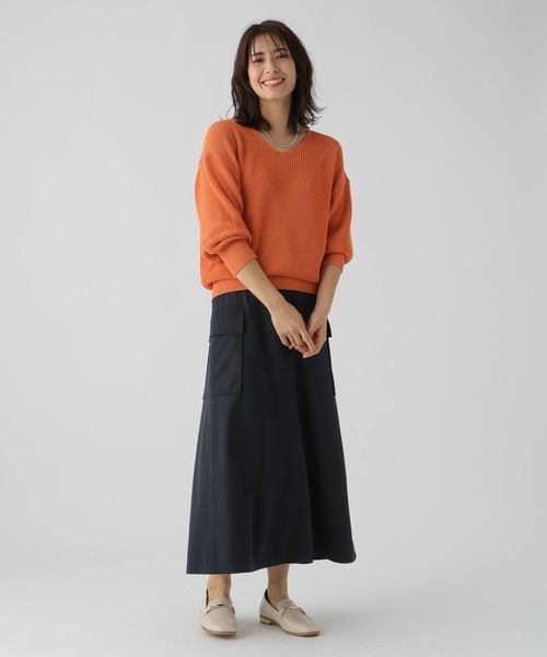 「Elura」 Vネックニット LARGE オフホワイト レディース_画像7