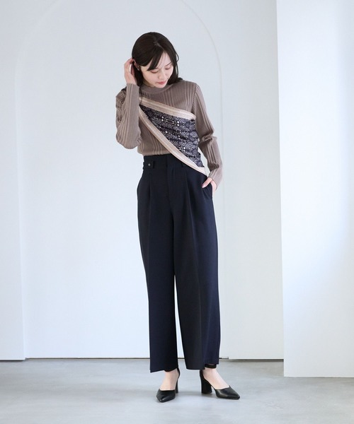 Andemiu（アンデミュウ） ニット セーター スカーフツキプチハイニット