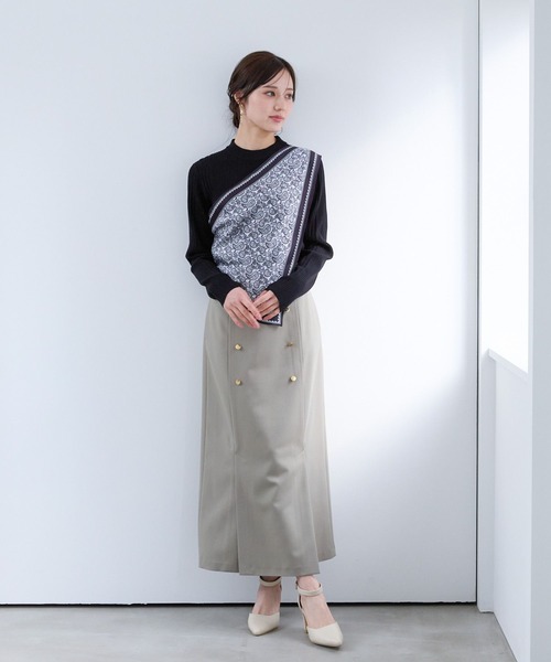 Andemiu ニット セーター スカーフツキプチハイニット326043