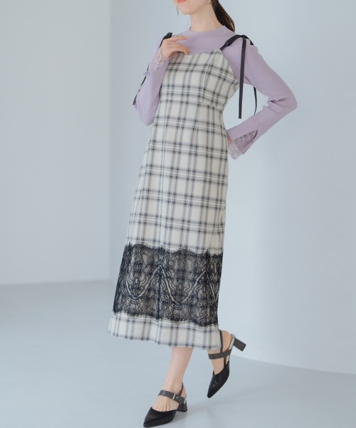 ミッシュマッシュ（MISCH MASCH）/25春夏新作 裾レースキャミワンピース MISCH MASCH（ミッシュマッシュ） ワンピース 2025春夏新作 裾レース