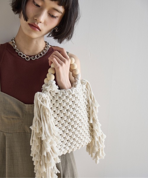 THE Yon ハンドバッグ フリンジデザインマクラメバッグ : ZOZOTOWN