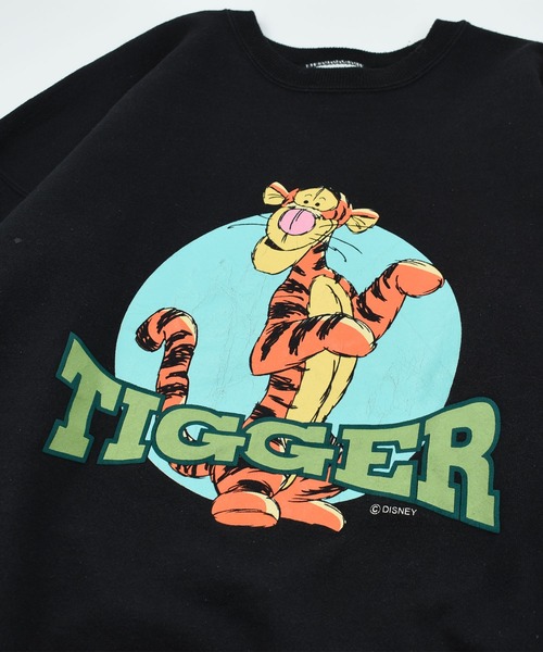 【90s】美品 レアカラー Disney ディズニー スウェット ティガー 90s USA古着 ディズニー ティガースウェット 緑 L 短丈
