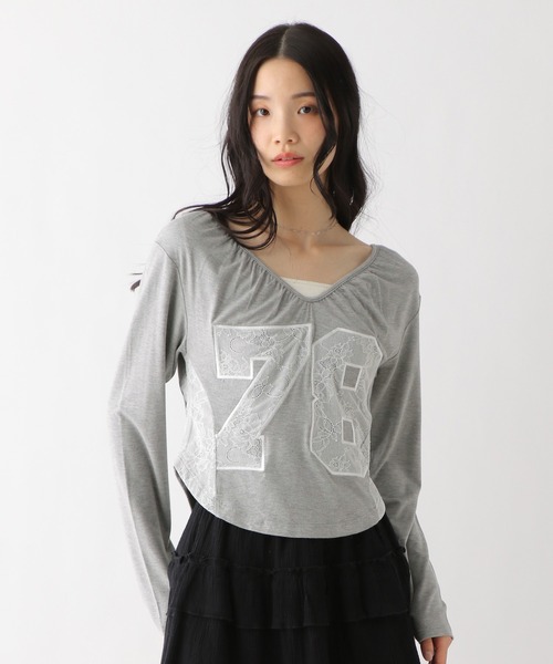 Heather（ヘザー） tシャツ ナンバリングレースカットソー 327119 