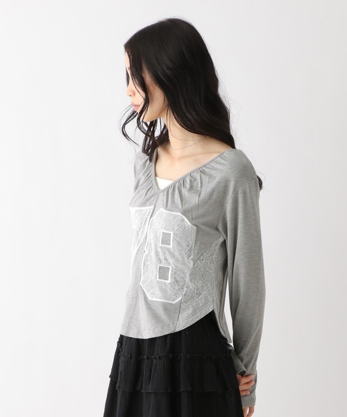 Heather（ヘザー） tシャツ ナンバリングレースカットソー 327119 