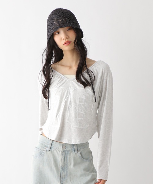 Heather（ヘザー） tシャツ ナンバリングレースカットソー 327119 