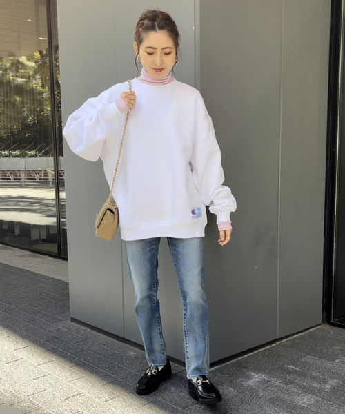 「Champion」 スウェットカットソー FREE グレー レディース Champion 「Champion」 スウェットカットソー FREE グレー